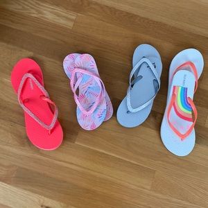 flops justice and old navy sizes 3-4 old navy and 5-6 old navy and justice 4-5